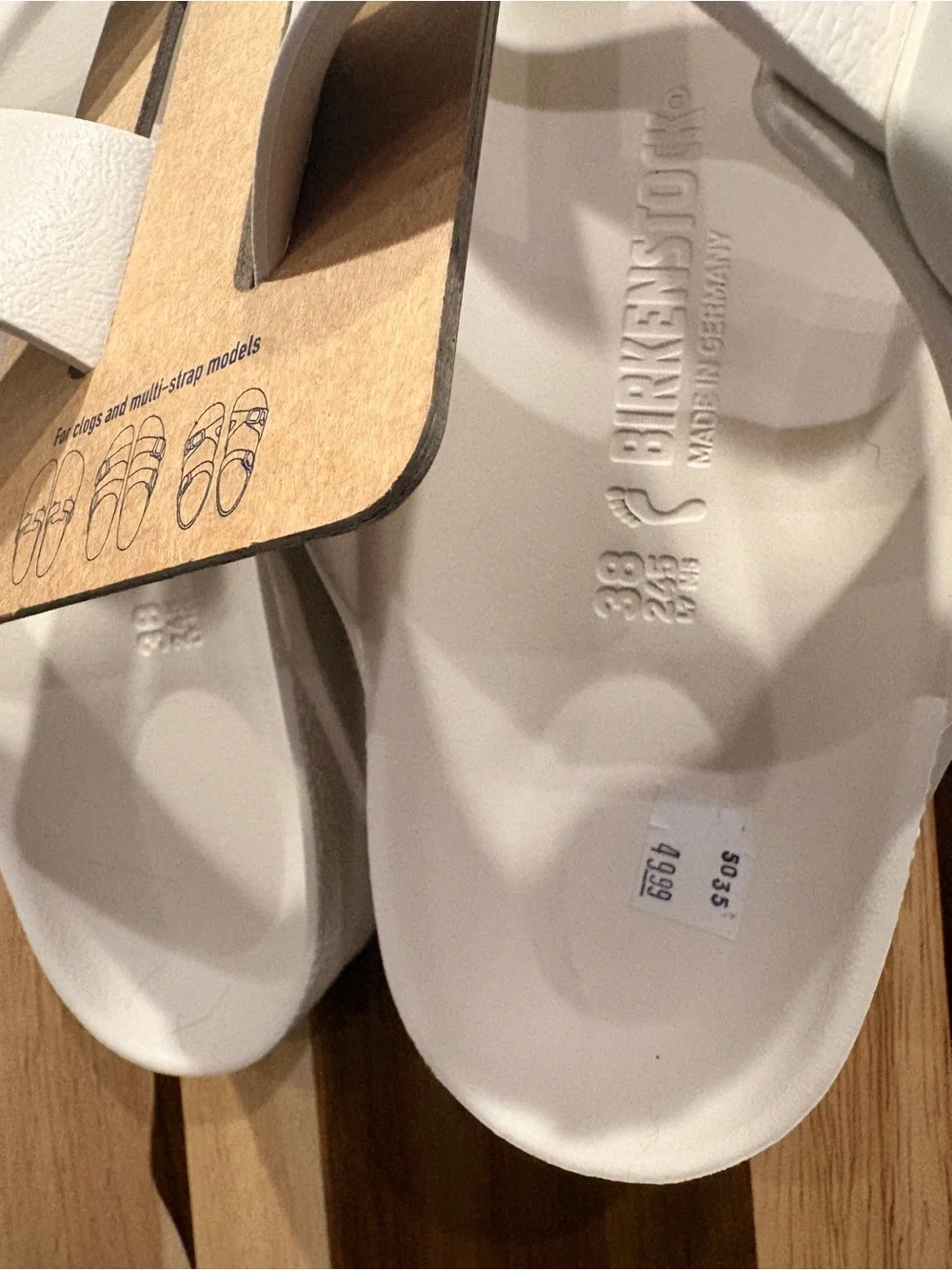 Birkenstock White Two-Strap Slip-On Sandals